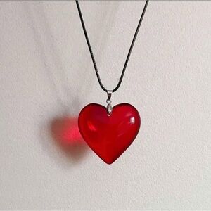 Elegant Red Heart Pendant Necklace
